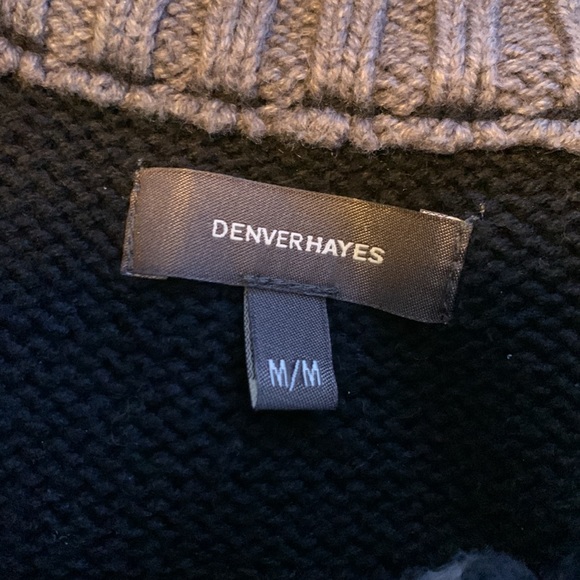 Navy and grey grandpa sweater button up - Picture 3 of 3